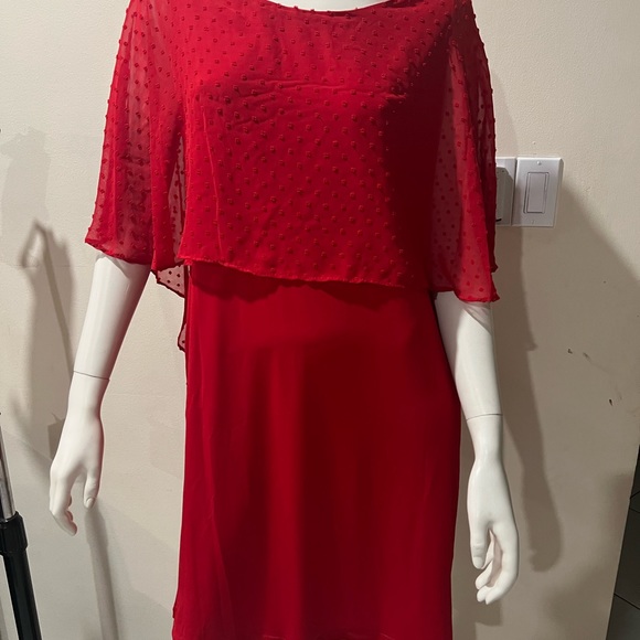 glamour nights red cape dress/size 14/nwt - Picture 10 of 15
